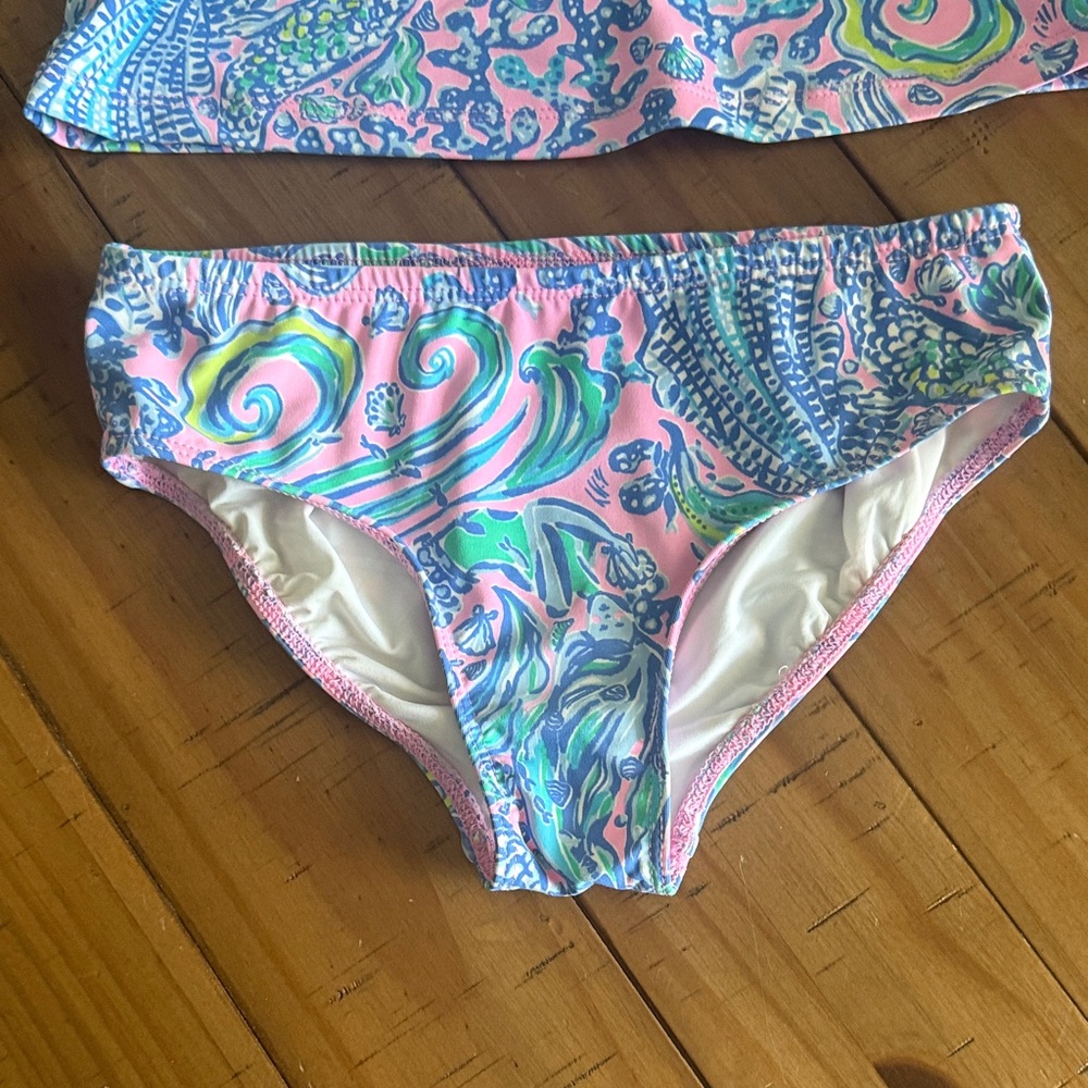 Lilly Pulitzer Pink and Blue Kids Swim Rashguard - Picture 6 of 9